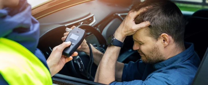 Man upset that he's been pulled over for DUI, breath test